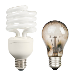 New and Old Light Bulbs