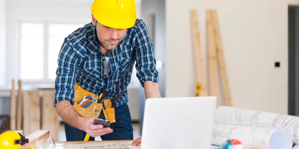 A contractor in a home