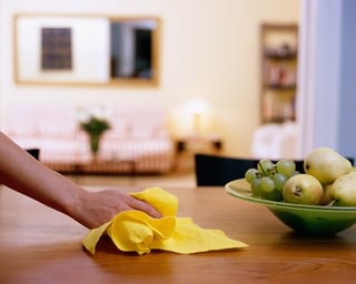 house cleaner polishing table