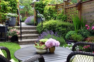 outdoor patio and garden