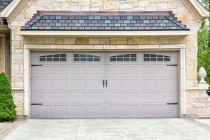 2 car garage of  suburban house