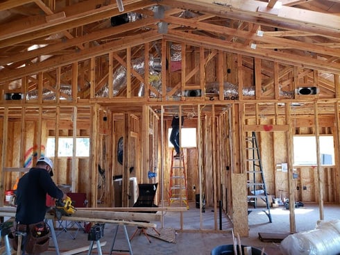 framing of new construction home in Paradise, Ca.