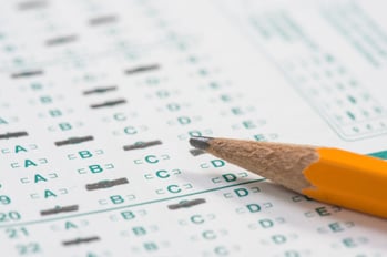 scantron quiz and pencil