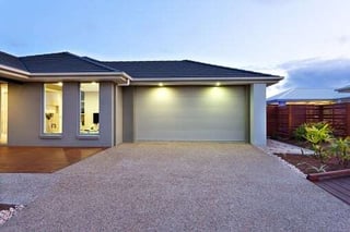 home exterior lit up