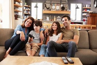 family in living room