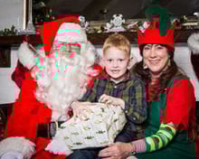 boy with elf and santa
