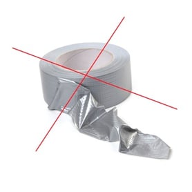 duct tape crossed out by red x