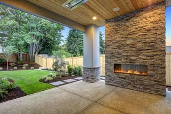 patio and fireplace