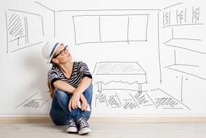 woman planning remodel design