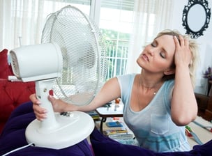 woman cooling herself
