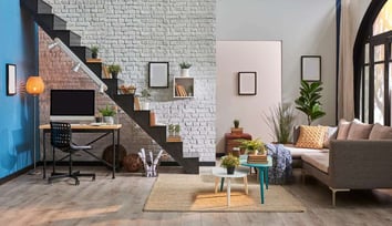 workspace under stairs