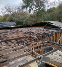 roof of house after fire