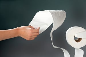 pulling toilet paper