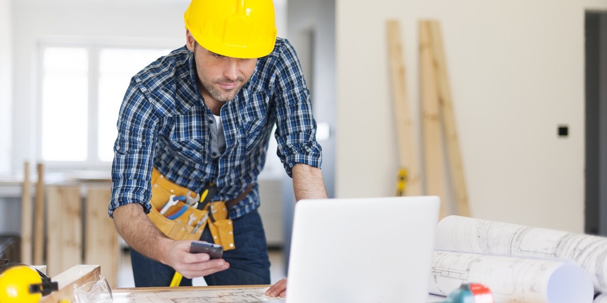 A contractor in a home
